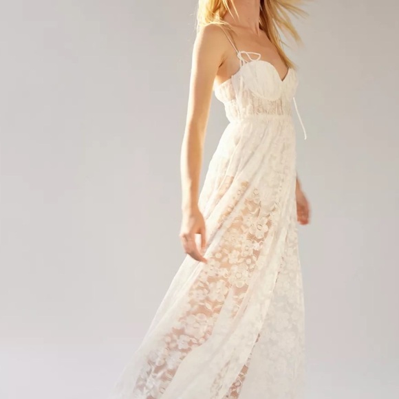 For Love & Lemons Lorena Lace Sheer Maxi Dress - Picture 3 of 5